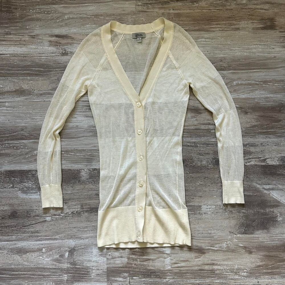 Guess Women's chic summer y2k streetwear cream mesh button up cardigan - Picture 2 of 8